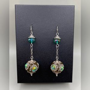 🌟2/$20 💚⛓🧿Bohemian Eclectic Chain Drop Earrings